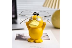 Hosoncovy Resin Animal Sculpture Eyeglass Holder Rack Glasses Holder Eyeglasses Stand Display Stand Cartoon Animal Statue Ornament (Duck)