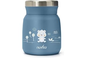 Nuvita 4471 | Thermos Alimenti Caldi e Freddi | Contenitore Termico per Pappa Neonati | Termos Cibo Bambini | Powder Blue
