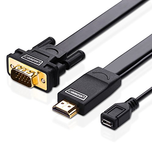 UGREEN HDMI auf VGA Adapterkabel 1080P Aktive mit Micro USB Stromversorgung für TV Box, Chromebook, Raspberry Pi, PC, Laptops, Macbook, TV Sticks 3m