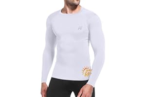 MEETWEE T-Shirt Anti-UV Homme Manches Longues, Maillot Rashguard de UPF 50+ Séchage Rapide et Respirabilité pour Surf Natation