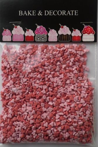 Bake &amp; Decorate - 50gr Tiny Pink &amp; Red Heart Sugar Sprinkles