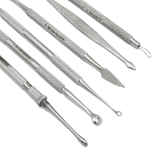 Komedonenquetscher – Mitesserentferner – Pickelentferner Set – Akne Extraktoren – 6 Stücke Edelstahl - 7