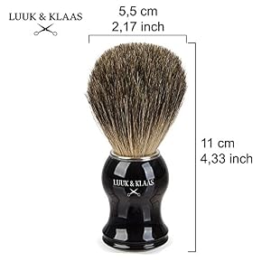 LUUK & KLAAS 100% Pure Badger Hair Shaving Brush with a high Quality Ebony Wooden Handle - Shaving-Foam Razor Brush… - Image 3