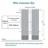 PONYDANCE 2 Stück Verdunkelungsvorhänge blickdichte Schal mit Ösen, Energiespar & Wärmeisolierend, Breite 140cm - 6