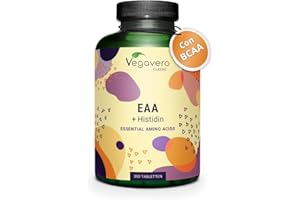 EAA Aminoacidi Essenziali | NATURALI da Fermentazione e SENZA ADDITIVI | Con Aminoacidi Ramificati BCAA 2.1.1 | 300 compresse | VEGAN | Vegavero