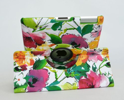 inShang Hülle für Apple iPad 2 iPad 3 iPad 4, Edles PU Leder Tasche Hülle Skins Etui Schutzhülle Ständer Smart Case Cover für Tablet iPad, Super Automatische Einschlaf-/Aufwach funktion, 360 Grad rotierende Schutzhülle mit Standfunktion + inShang Logo hochwertigen Stylus Eingabestift Stift - 6