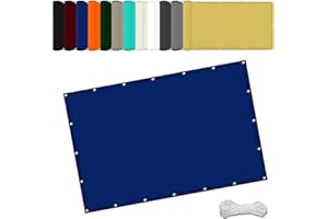 WGLF SUN Sun Shade Sail 0.9 x 3 m(3 x 9.8ft) Waterproof Shade Cover with Free Rope UV Block Weather-Resistant with Grommets Pes Shade Cloth for Pool Terrace Greenhouse, Navy Blue