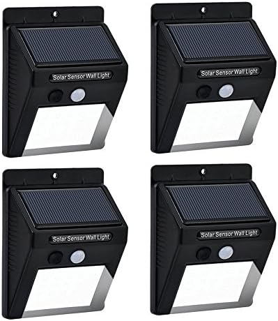Solar Lights Motion Sensor Security Lights Sumnova 20 LED Waterproof Wireless Solar Powered Lights Outdoor Wall Lights Lamp for Garden, Fence, Patio, Yard, Pathway with Motion Activated Auto On/Off (4-Pack)