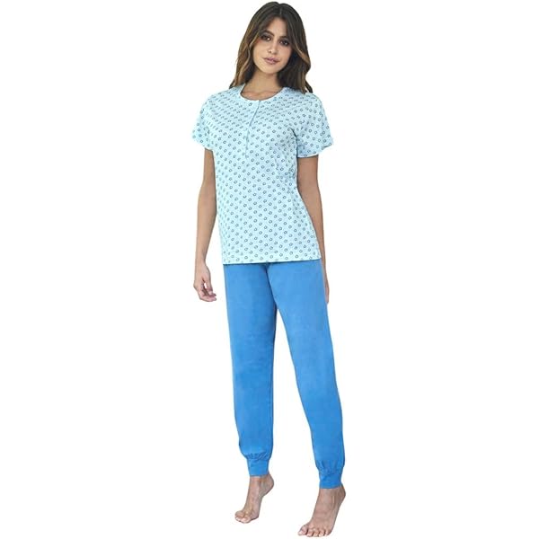 Pantaloni Pigiama Donna Pigiama Donna Manica Corta Pantalone Lungo