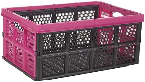 Collapsible 31 Litre Plastic Storage Crate Box Solution Home Warehouse Garage