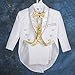 Dressy Daisy Baby Boys' Jacquard Waistcoat 5 Pieces Formal Tuxedo Suit With Tail Baptism Christening Outfit Size 18-24 Months White Gold