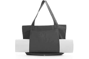 Acouto Yoga-Tragetasche, Groöe Kapazitöt Tragbare Yoga-Matten-Tragetasche Yoga-Pilates-Mattentasche Groöe Umhöngetasche für Büro Training Reisen Strand Fitnessstudio(Schwarz)