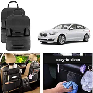 Oshotto Car Backseat Storage Organizer Phone Holder,Multi-Pocket for Bottles, Tissue Boxes,Kids Toy Storage and Great Travel Accessory Compatible with BMW 5GT (Set of 2) - Black