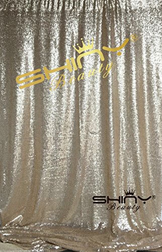 ShinyBeauty Halloween Party Foto BoothProp, Champagner Glitzernden Pailletten Hintergrund-125x215cm - 2
