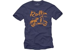 MAKAYA T-Shirt Vintage Moto Motociclisti Biker - Rollin 60`s