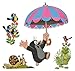 Produktbild Unbekannt 4 TLG. Set 3-D ! Wandtattoo / Fensterbild - Der kleine Maulwurf - Pauli - Folie / Pappe - selbstklebend - Wandsticker Sticker Aufkleber