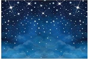Renaiss 1.5x1m Cielo notturno stellato Sfondo fotografico Cielo notturno Stelle Nuvole Sfondo Baby Shower Bambini Adulti Festa di Compleanno Decorazione Banner Foto Studio Puntelli