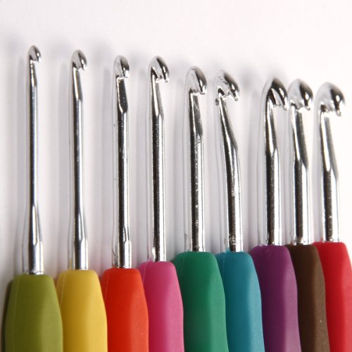 *Versand aus Deutschland* 9 tlg Bunt Häkelnadel Stricknadeln Set Stärke 2.0MM/2.5MM/3.0MM/3.5MM/4.0MM/4.5MM./5.0MM/5.5MM/6.0MM Basteln DIY NEU - 3