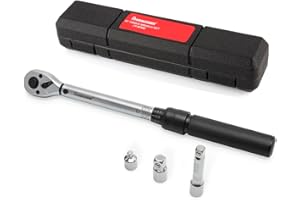 FOURROBBER Torque Wrench Set 3/8-inch Drive Click Dual-Direction Adjustable 72-Tooth Torque Wrench with Buckle 10-60Nm,Bicycle Maintenance Kit for Road & Mountain Bikes