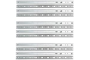 STOLMET 6 Pairs Metal Groove Ball Bearing Drawer Runner Draw Depth for 17mm (h17_278mm x 6 Pairs)