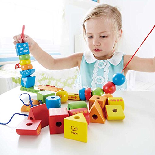 Hape E1019 – Fädelklötze, Babyspielzeug - 5