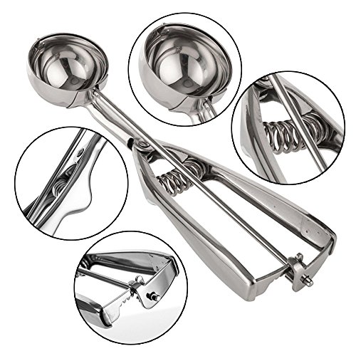 Ice Cream Scoop, 3 x Edelstahl 4/5/6 cm Scoop für Ice Cream Mash Lebensmittel Löffel Küche Ball von Wady - 4