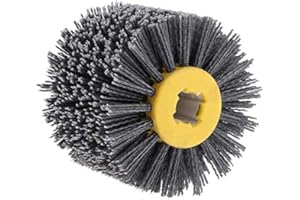 Larimuer Spazzola in nylon, spazzola per trafilatura, spazzola per lucidatura, 80/120/180, grana per legno spazzolatura macchina satinatrice (120 grana grigia)