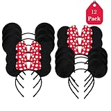 hacer diadema orejas minnie 🎀 【12 Diademas】- 6 Diademas mickey+ 6 Diademas Minnie, 23 x 18 cm, Añadiendo más diversión a su fiesta