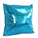 Price comparison product image FUJOY 45cm*45cm Pillow Case, Simple Solid Imitation PU Cushion Cover Throw Sofa Home Decor (45cm X 45cm, Sky Blue)