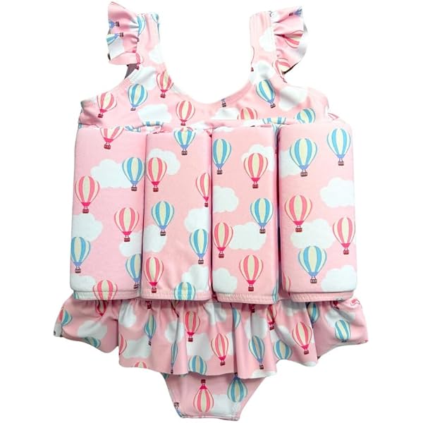 Maillot De Bain Flottant Enfant Fille 4-8 Ans Avec Bonnet - 8 Flotteurs Amovibles En EVA - Séchage Rapide, Manches Courtes - Apprentissage Natation
