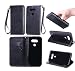Produktbild Lonchee LG G5 (5.3 zoll) Wallet Tasche Brieftasche Schutzhülle , geprägten Design Hochwertige PU Leder Folio Tasche Case Hülle im Bookstyle mit Standfunktion Kredit Kartenfächer (schwarz)