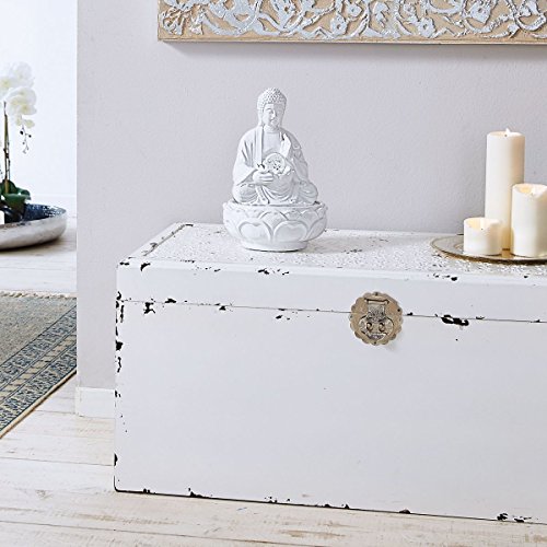 Tischbrunnen Buddha – Zimmerbrunnen Beleuchtet – Polyresin – Weiß – Höhe ca. 28 cm - 3