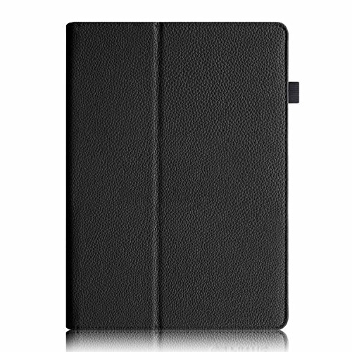 Invero® Premium Hülle Ledertasche umfasst Ständer Feature, Displayschutzfolie und Eingabestift Kugelschreiber für Samsung Galaxy Tab S 10,5 Zoll SM-T800 (Schwarz / Black) - 2