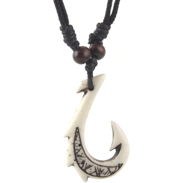 Schwarze Verstellbare Halskette – Surfer Tribal Zahn-Design, Kordel, Für Herren/Jungen