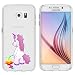 Produktbild licaso® Hülle für Samsung Galaxy S6 5,1" TPU Schutz Cover Samsung S6 Case Sketch transparent klare Einhorn S6 Pipi Regenbogen Schutzhülle galaxys6 Tasche Silikon Unicorn Einhörner (Samsung Galaxy S6, Einhorn Pipi)