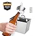 Produktbild Gentoo Wand-Flaschenöffner Kronkorkenauffangbehälter für Wandmontage Bieröffner Wand Bottle Opener Bar Küchen Deko, mit Auffangbehälter für Kronkorken und Deckel (Silber)