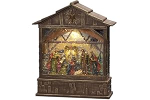 Konstsmide LED Snow Globe Boże Narodzenie szopka bożonarodzeniowa wypełniona wodą/dekoracje świąteczne wewnętrzne światła bateryjne/timer/zasilanie bateryjne: 3xC 1,5 V (z wyłączeniem) lub USB