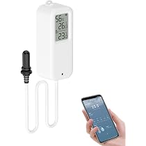 Thermometer voor binnen en buiten, hygrometer, wifi-app, alarmt, gegevensexport, vrieskast, aquarium, thermometer, digitaal, voor koelkast, aquarium, babykamer, aquarium accessoires, wit, 5,6 x 5,6 cm Thermometer voor binnen en buiten, hygrometer, wifi-app, alarmt, gegevensexport, vrieskast, aquarium, thermometer, digitaal, voor koelkast, aquarium, babykamer, aquarium accessoires, wit, 5,6 x 5,6 cm