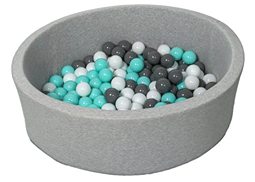 Bällebad Ballpool Kugelbad Bällchenbad Bällchenpool Kinder Pool mit 150 Bällen (Farbe der Bälle: weiß,grau, türkis)