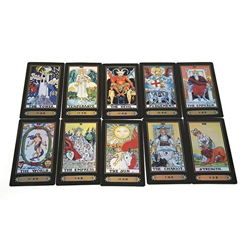 Zerodis Cartes de Tarot- 78 Pièces artes à Jouer pour Le débutant Deck Vintage 78 Cartes Rider Waite Future Jeu de la Vente dans la boîte colorée