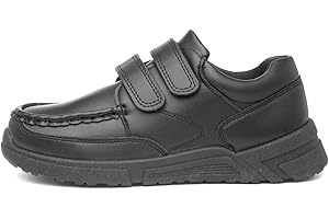 Trux Boys Black Easy Fasten School Shoe