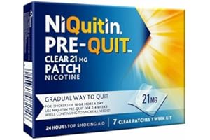 NiQuitin 14 mg Nicotine Patch - Pre-Quit Patch - 21 mg - 7 Clear Nicotine Patches 1 Week Kit - Stop Smoking Aid - Invisible Nicotine Patches - Gradually Quit Smoking