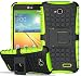 Produktbild ISENPENK LG L70 Hülle Schwarz+[Grün],Schutzhülle,Outdoor Rüstung Serie Hohe Qualität Schutzhülle Muster Schutz Handy Hülle Case Back Cover Tasche mit Ständer
