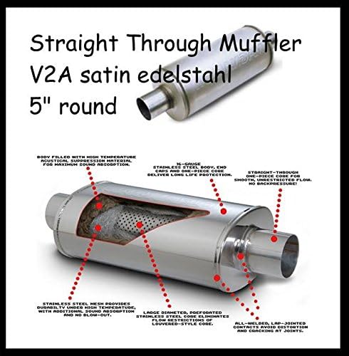 'Straight Mute (5 Round Straight Through) 76 mm V2 A Stainless Steel