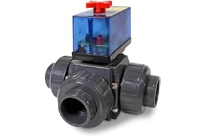 Praher 3-Wege Solar PVC Kugelhahn mit elektrischem Stellantrieb 12-24 Volt Ø 50mm