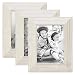 Produktbild PHOTOLINI 3er Set Holz-Bilderrahmen Weiss Lasiert Massivholz Gebürstet 13x18 cm/Holzrahmen/Fotorahmen