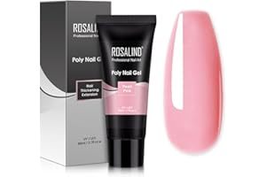 ‎ROSALIND ROSALIND Rosa Poly Nägel Gel, 80ml Pearl Pink Nail Extension Gel, Nagelverlängerung Nagel Gel Quick Extension Building Acrylic Nagelgel für Anfänger Profis DIY Salon