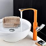 Einfache kalte heiße Wasserhahnküchengeschirrtabletthahn-Wannen-Farbenfarbe des heißen Hahns des kalten Hahns (Farbe : The Orange)