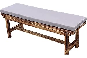 GGOTY Wasserdichtes Gartenbank-Polster, 100 cm, 2-/3-Sitzer-Bank-Sitzkissen, 120 cm, 150 cm, für Terrassenmöbel, Schaukelstuhl für drinnen und draußen (100 x 30 x 5 cm, Silbergrau)