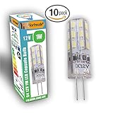¦ Vorfreude® ? 10x 1W G4 LED Bulbs 12v ? Pack of 10 ? 110,000 Hour, 5,500% longer life, 6000K Cool White Capsules Energy Saving Eco same as 20W Watts